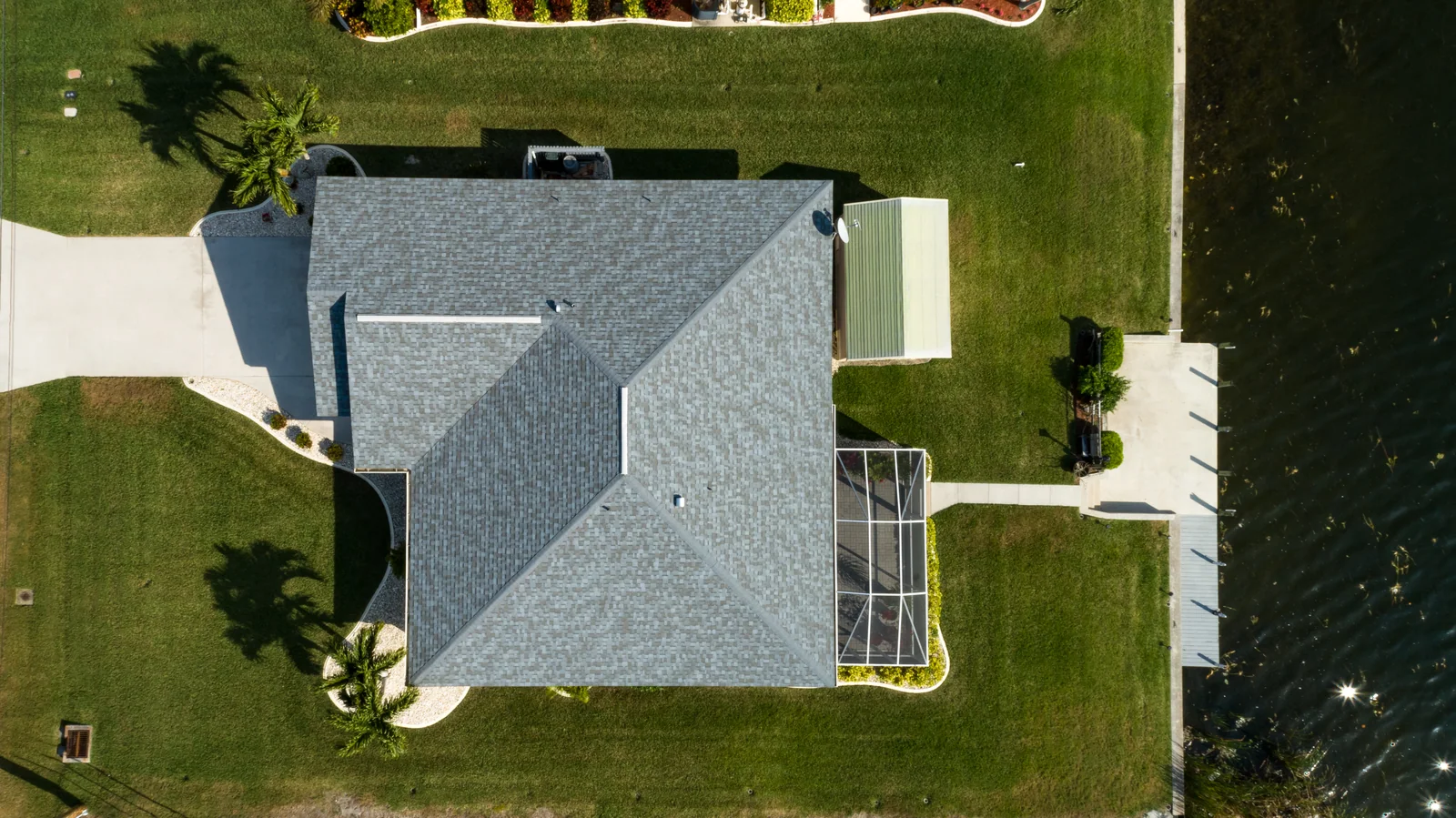 Overhead view of shingle roofing, Cape Coral