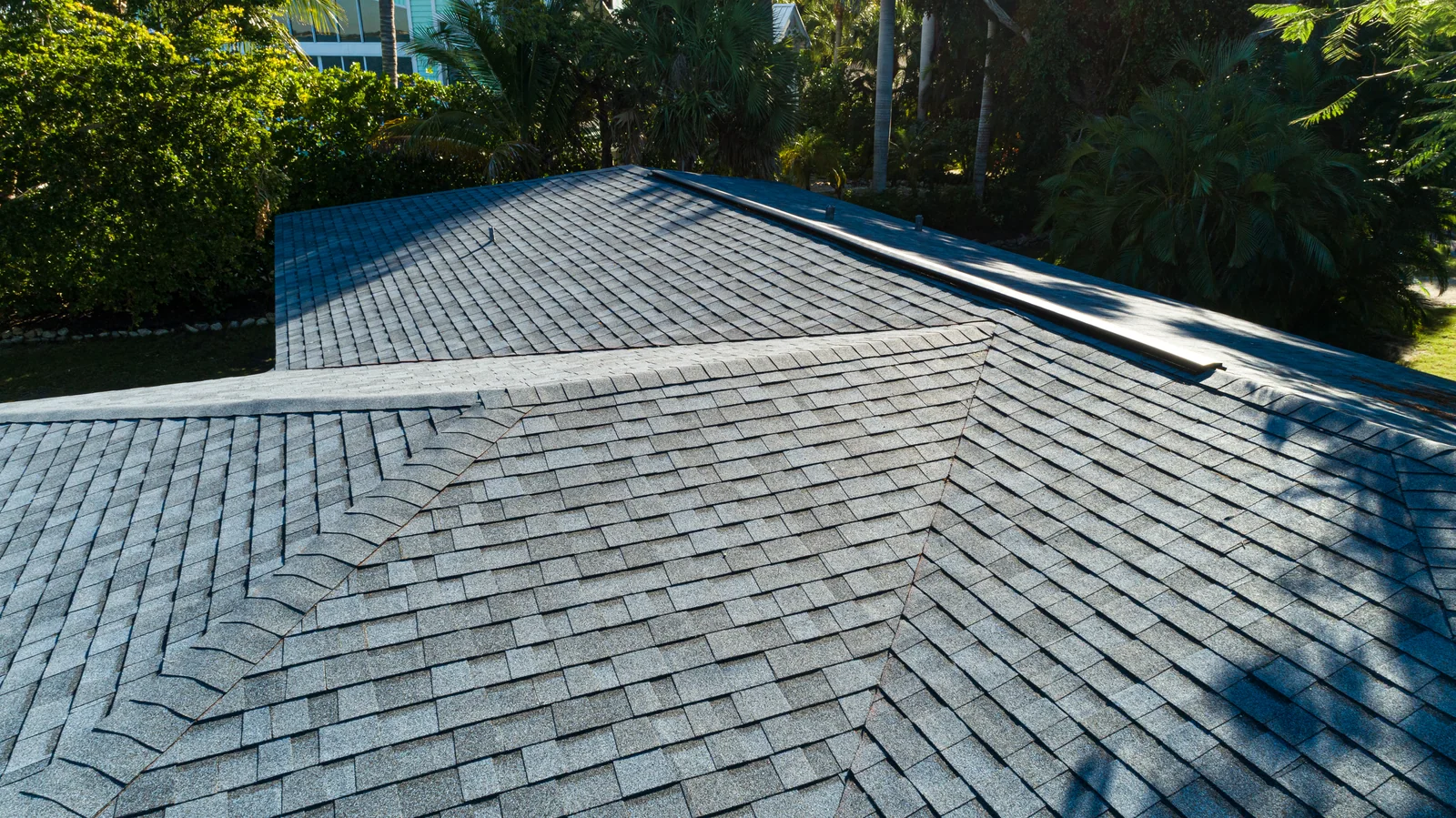 Shingle roof ridge and intersecting slopes, Sanibel
