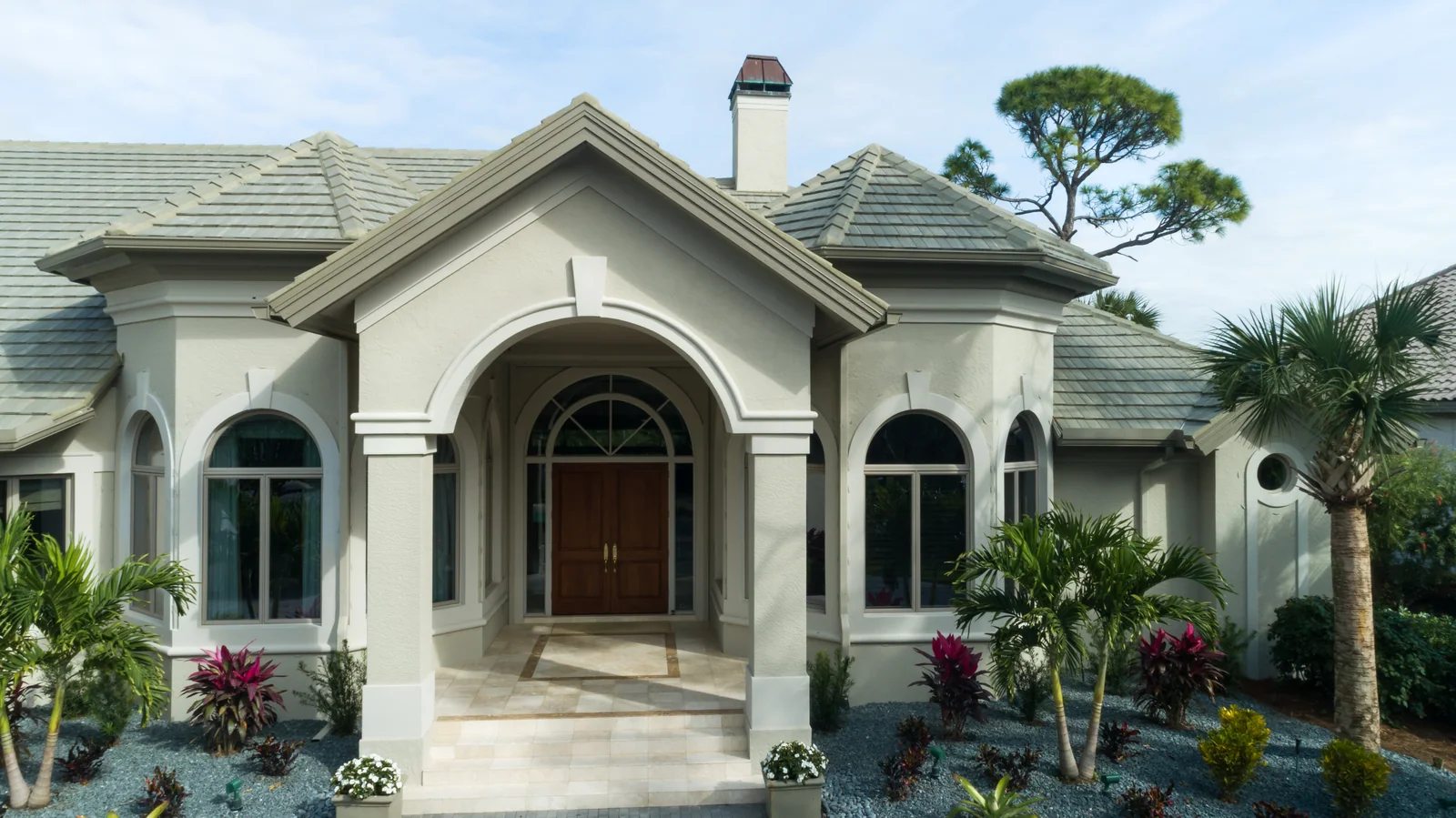 Tile roofing across the front roof slopes, Bonita Springs